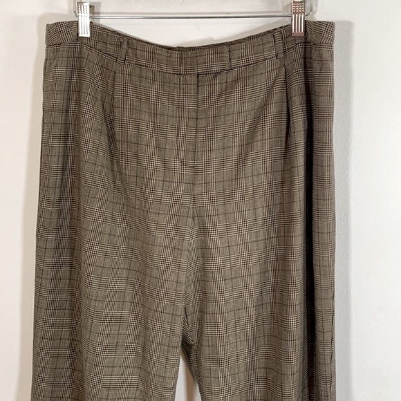 Anne Klein Vintage Academia Wool Blend Women’s Size 14 Stretch Plaid Trousers - Picture 2 of 10
